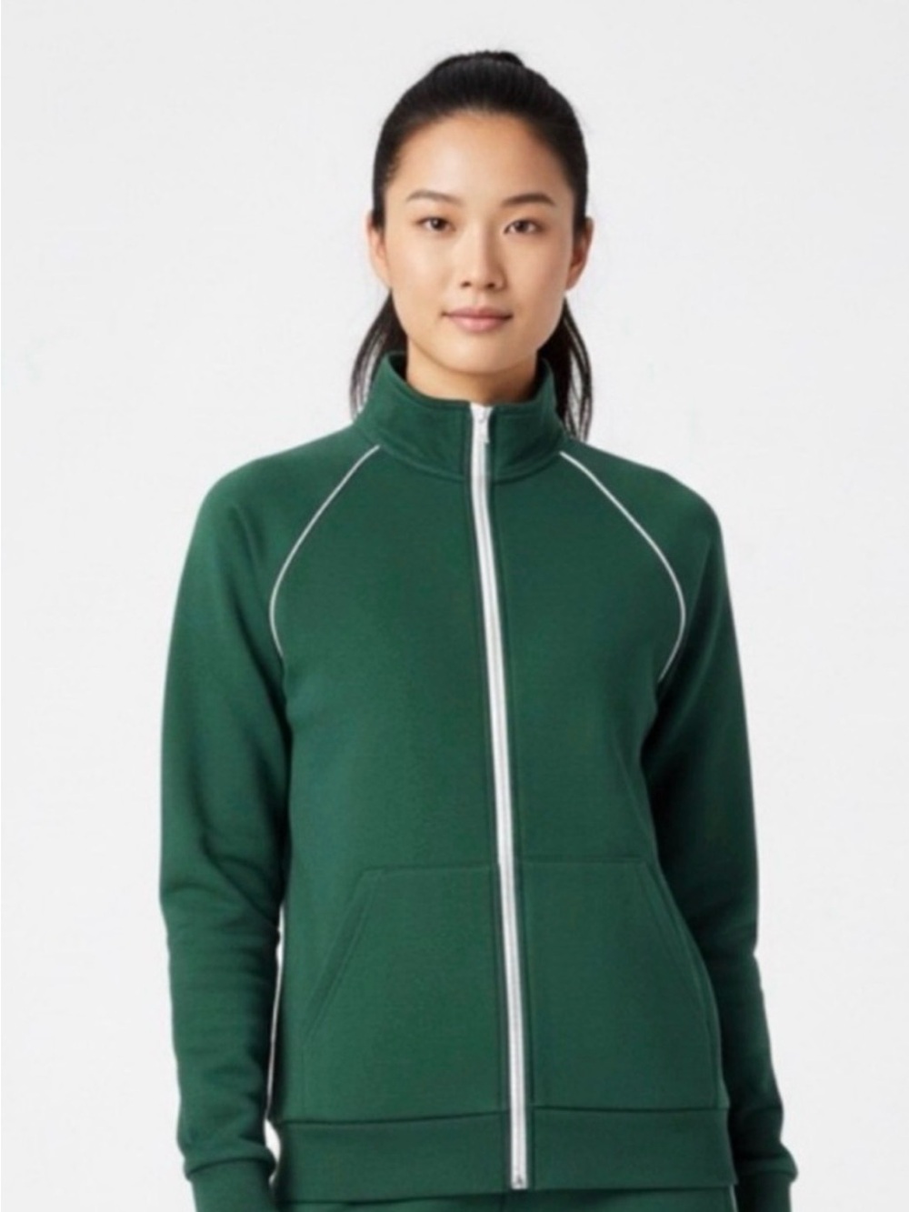 American Apparel Green Zip-Front Bomber Jacket